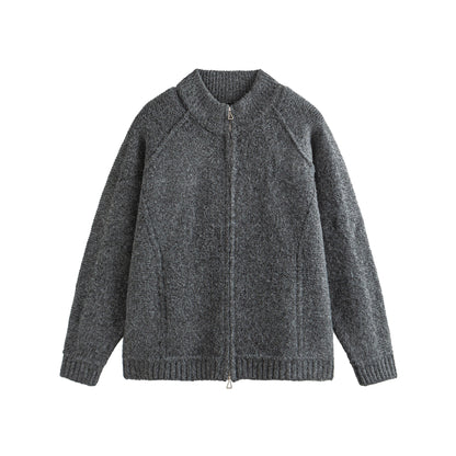 Deconstructed Patchwork Loose Casual Knit Cardigan Coat