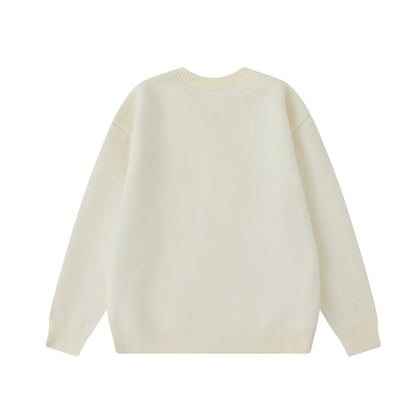 Color Block Button Knit Cardigan Sweater Unisex Casual Outerwear