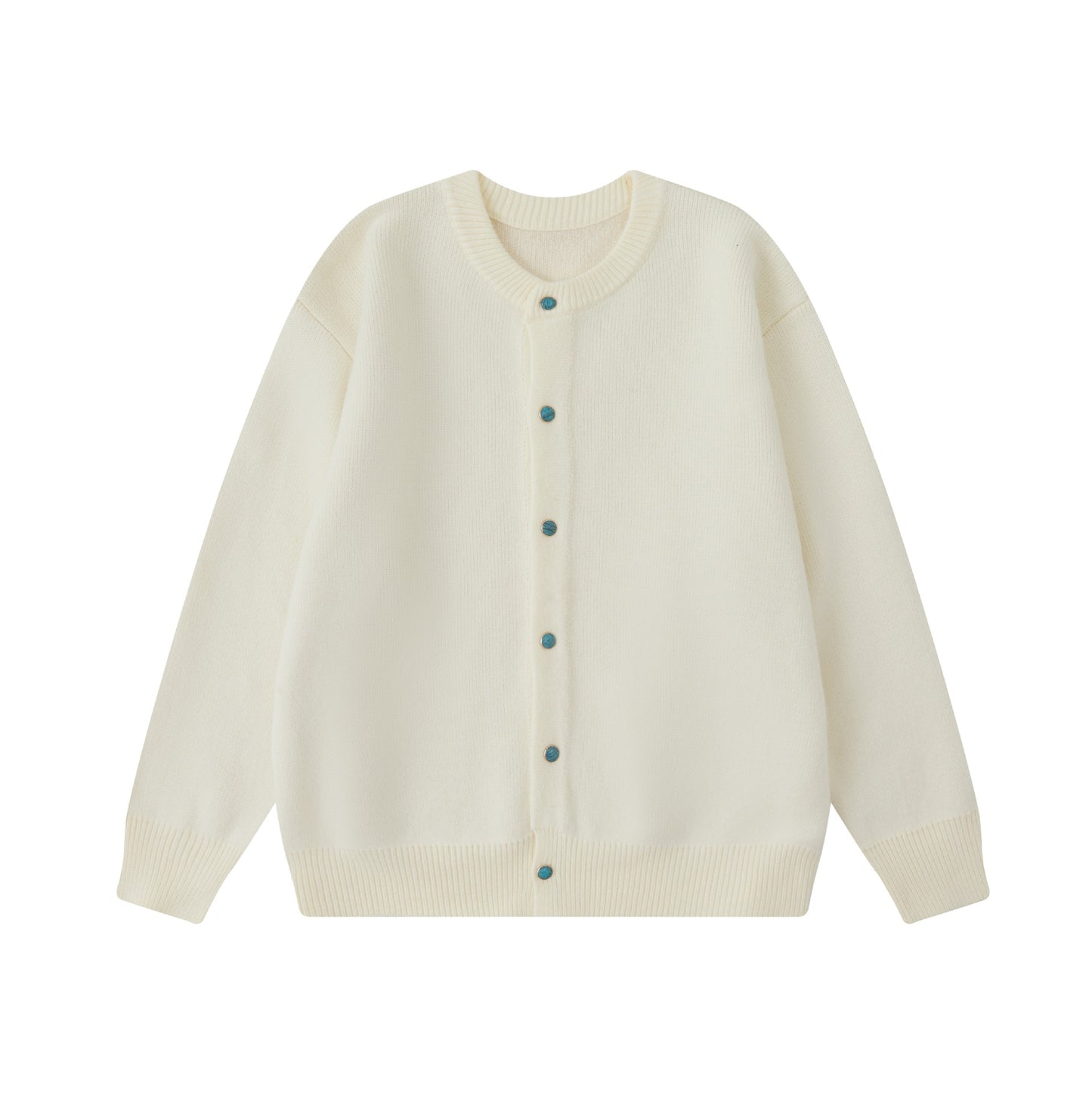 Color Block Button Knit Cardigan Sweater Unisex Casual Outerwear