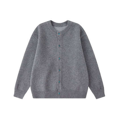 Color Block Button Knit Cardigan Sweater Unisex Casual Outerwear